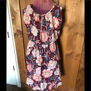 LOFT floral lined spring dress M